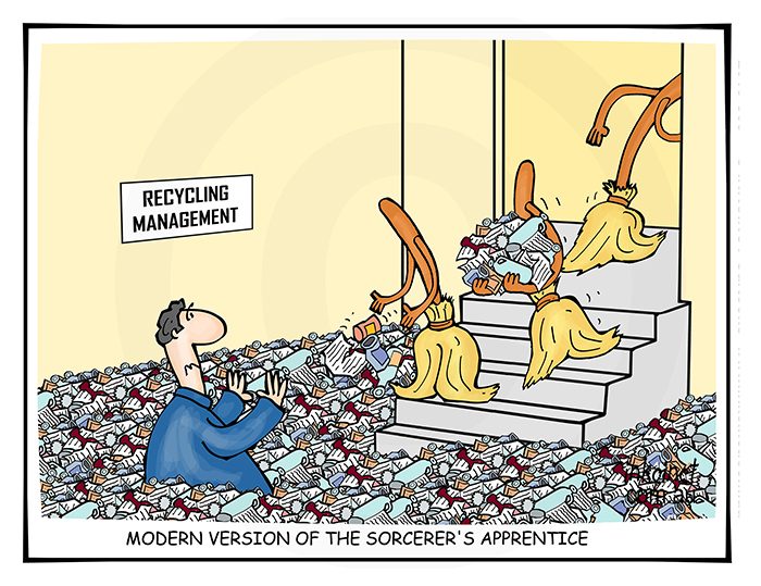 2019-363 Modern version of the sorcerer's apprentice, recycling rubbish - ENVIRONMENT AUSTRALIA 29th August