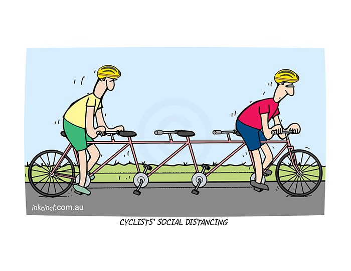 2020-100P Cyclists' social distancing 30th March copy