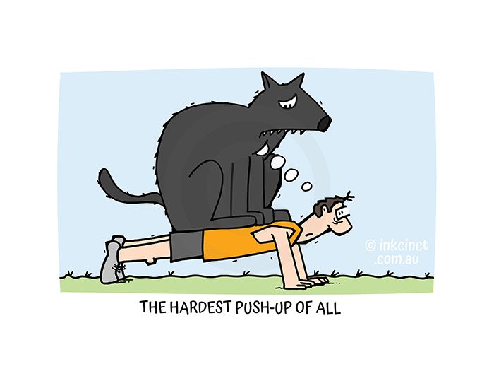 2022-199P The hardest push-up of all, MENTAL HEALTH BLACK DOG - MSC 17-Jun-22