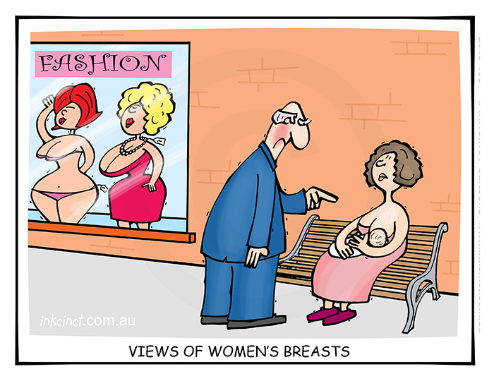 2019-108 Different views of women, billboard sexy fashion Breast feeding - SOCIAL WORLD AUSTRALIA BALLARAT 7th March