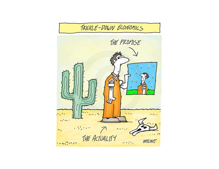 2017-153P Trickle down economics, drought cactus rain - SOCIAL IR ECONOMIC AUSTRALIA 29th March
