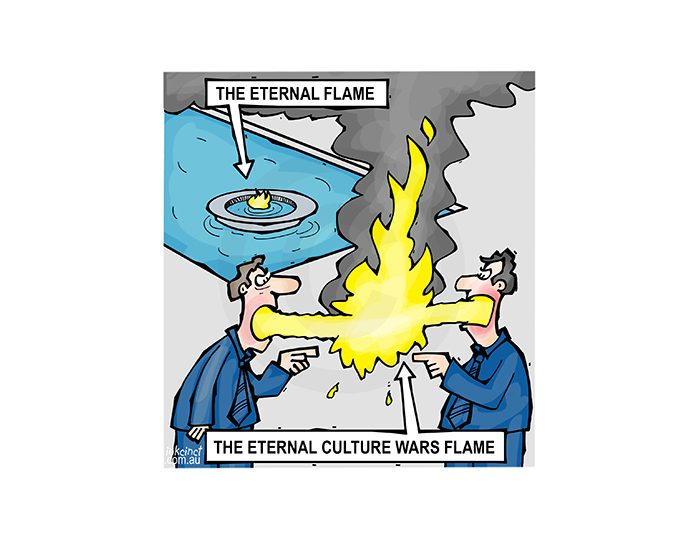 2018-192P The culture wars eternal flame, fire breathing - SOCIAL AUSTRALIA 26th April