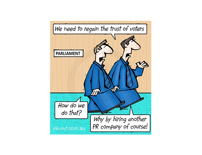 2018-429P Regain the trust of voters, public relations PR parliament - POLITICS AUSTRALIA 2nd October