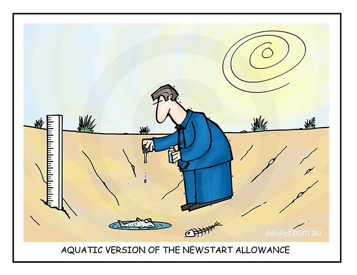 2018-493 Aquatic version of the Newstart allowance, pond eye dropper fish - POLITICS SOCIAL AUSTRALIA 16th November