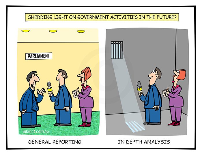 2019-243 Shedding light on government activities in the future - prison cell journalism journalist - POLITICS AUSTRALIA 6th June
