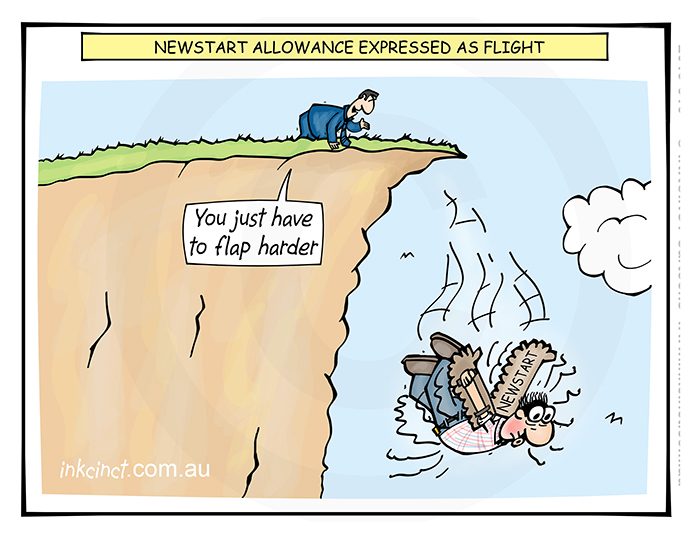 2019-316 Newstart allowance expressed as flight, cliff flapping - GOVERNMENT SOCIAL AUSTRALIA 30th July