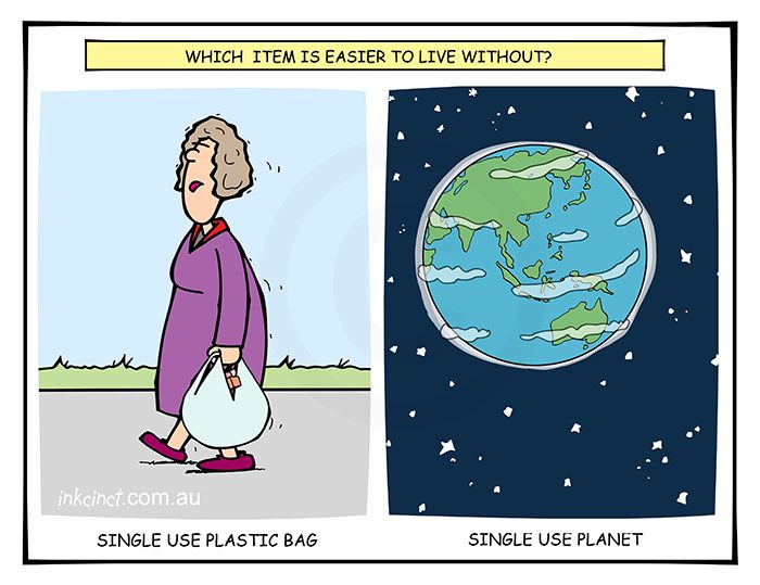2019-423 Single use plastic bags, planet - ENVIRONMENT WORLD, BALLARAT 31st October