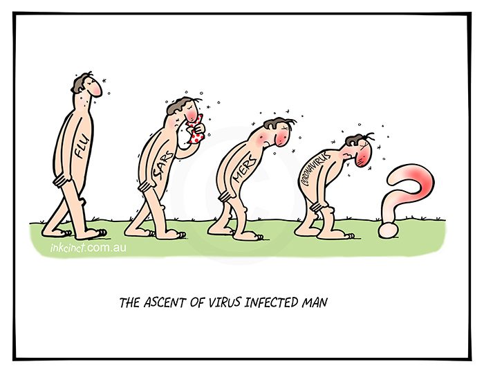 2020-081 The ascent of virus infected man, SARS MARS coronavirus - HEALTH WORLD BALLARAT 6th March