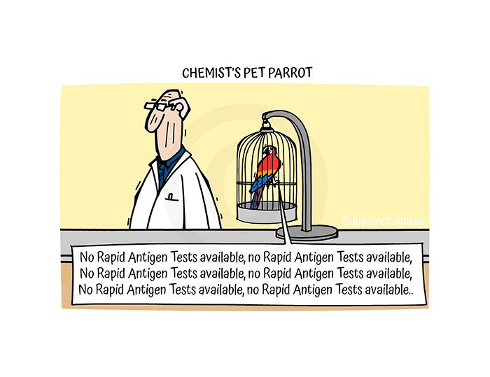 2022-063P Chemist pet parrot, RAT TESTS COVID PANDEMIC - MSC BALLARAT MICHELLE 17-Feb-22