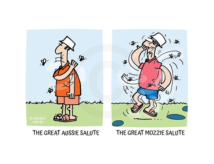 2022-379P The great mozzie salute, Aussie, FLIES MOSQUITOS - MSC 11-Nov-22