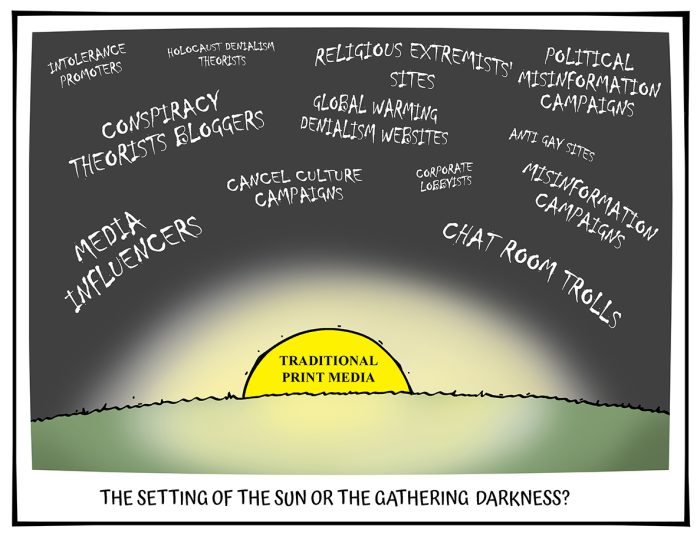 2025-01-20 The setting of the sun or the gathering darkness, MEDIA MORALITY SOCIAL – WORLDWIDE 20-Jan-25