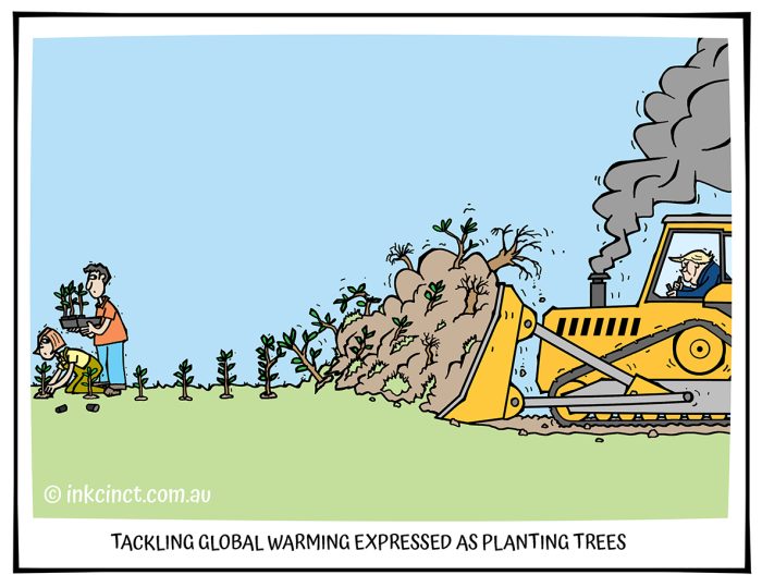2025-09 Tackling global warming expressed as planting trees, TRUMP ENVIRONMENT - USA WORLD 02-Mar-25